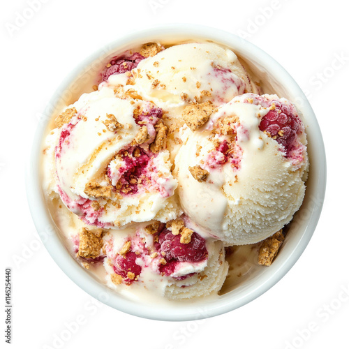 Bowl of Raspberry Cheesecak...