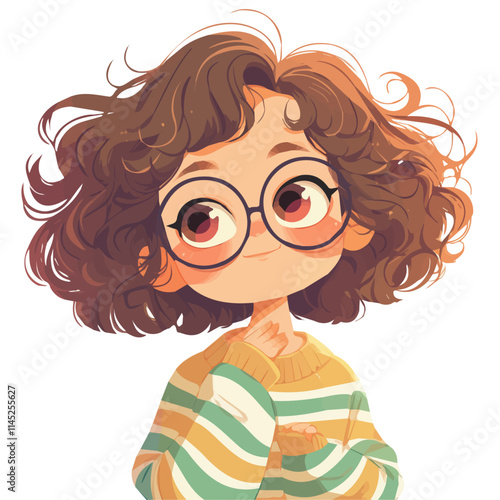 Voluminous Curly Bob Hairstyle – A Perfect Blend of Lush Texture, Dynamic Volume, and Modern Style in Vector Art

