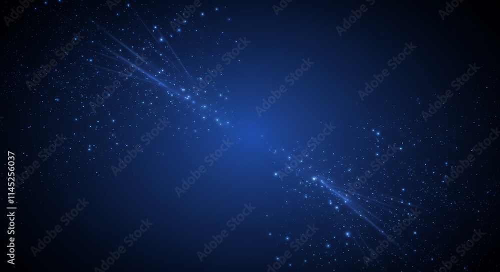 Obraz premium Vibrant blue digital light trails with glowing particles and motion blur, concept for technology, business innovation and futuristic design