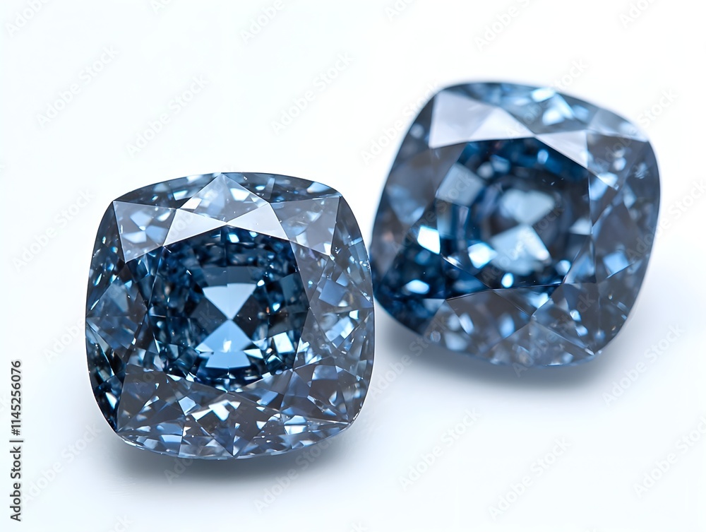 A blue diamond gem showcased on a white background emphasizing its vivid color A blue diamond gem showcased on a white background emphasizing its vivid color