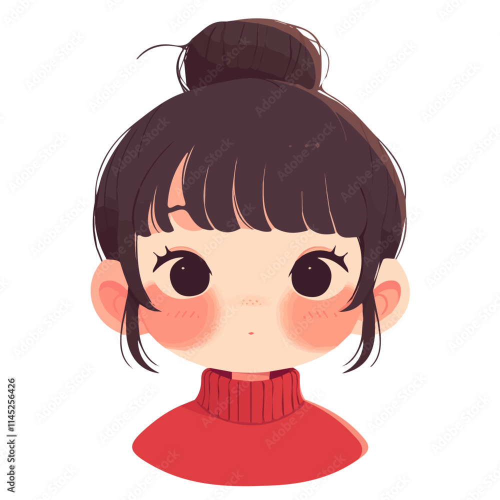 Wavy High Bun Hairstyle – A Stylish and Elegant Vector Illustration for Hair Design and Beauty Wavy High Bun Hairstyle – A Stylish and Elegant Vector Illustration for Hair Design and Beauty