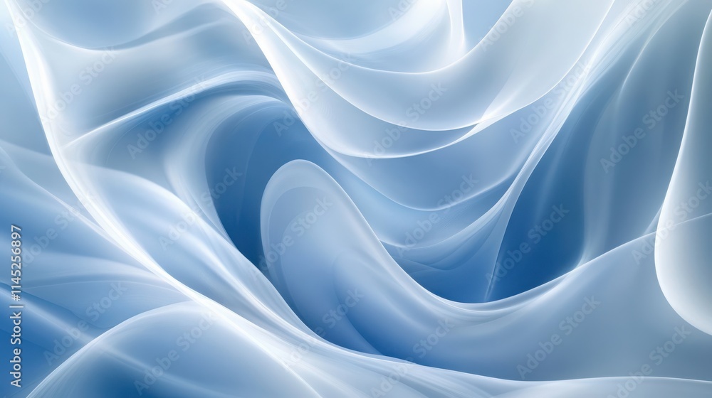 Obraz premium Abstract Blue Waves Flowing Smoothly Seamless