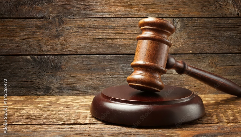 Wooden Gavel on Rustic Wooden Background A Symbol of Justice and Authority in Courtrooms and Legal Settings, Perfect for Law Firms, Judges, and Legal Professionals Wooden Gavel on Rustic Wooden Background A Symbol of Justice and Authority in Courtrooms and Legal Settings, Perfect for Law Firms, Judges, and Legal Professionals
