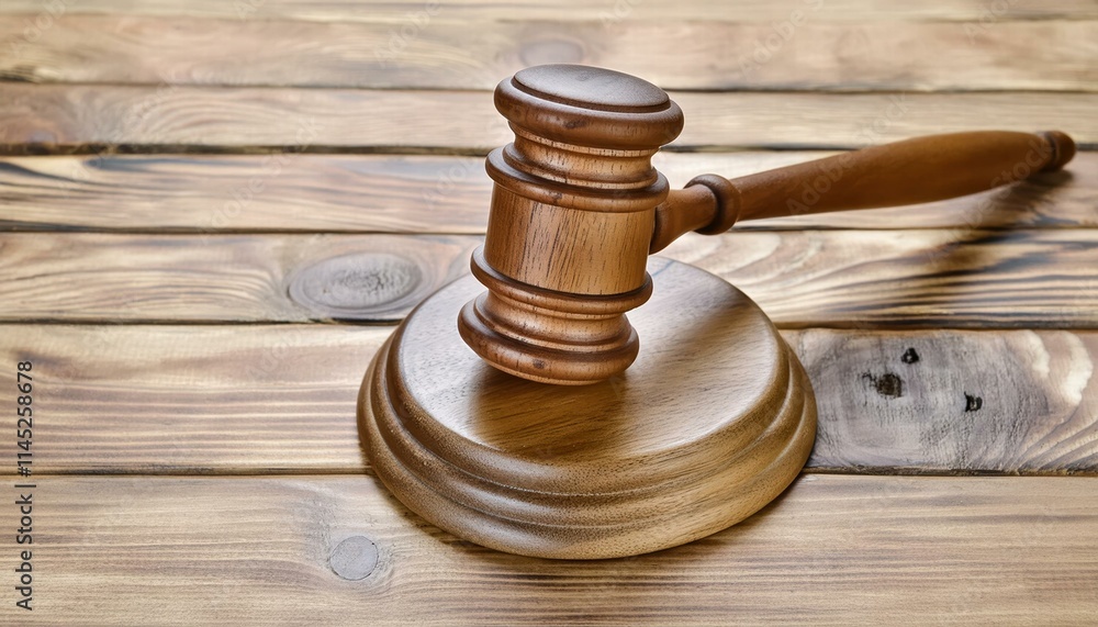 Elegant Wooden Gavel Resting on a Rustic Wooden Background Symbol of Justice and Authority in Legal Proceedings, Perfect for Law Offices, Courtrooms, and Legal Professionals. Elegant Wooden Gavel Resting on a Rustic Wooden Background Symbol of Justice and Authority in Legal Proceedings, Perfect for Law Offices, Courtrooms, and Legal Professionals.