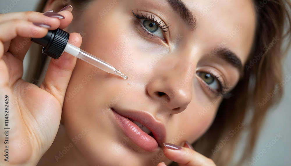 Holding Cosmetic Serum Pipette - Skin care product photo v1 Holding Cosmetic Serum Pipette - Skin care product photo v1