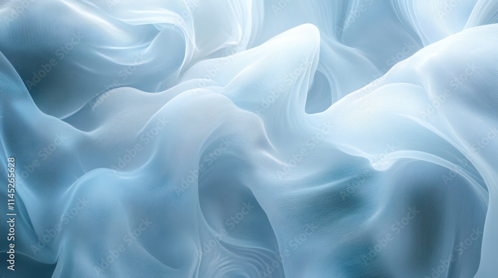 Obraz premium Abstract Blue Fabric Waves Flowing Design