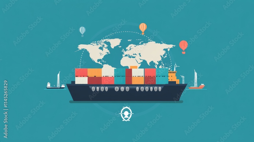 Obraz premium logistics network flat design front view global trade animation Split-complementary color scheme