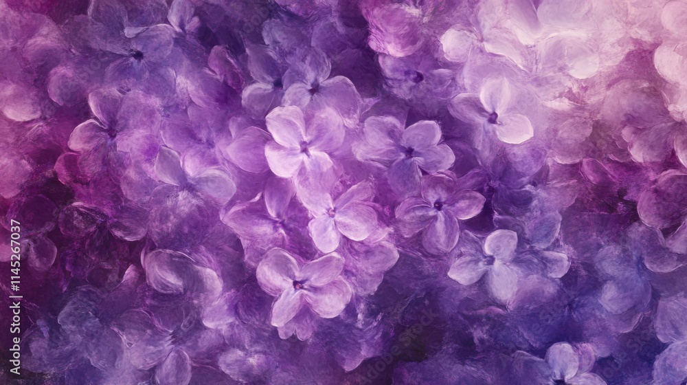Pintura abstracta de flores moradas Pintura abstracta de flores moradas