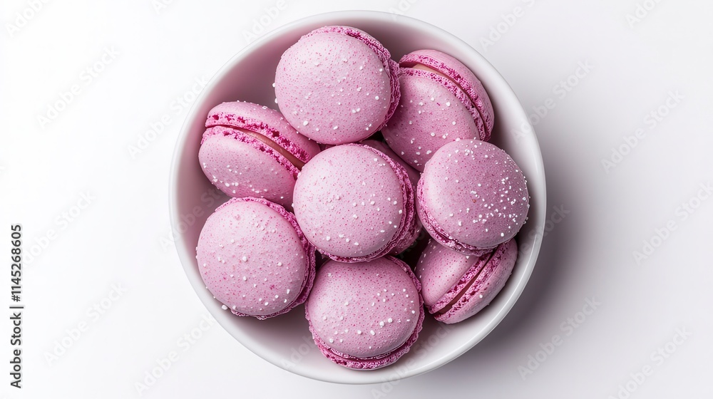 Pastel purple macarons with chocolate easter eggs, a sweet and colorful Easter French treat Pastel purple macarons with chocolate easter eggs, a sweet and colorful Easter French treat