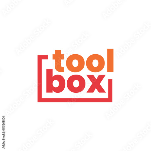 Logo tool box unique design minimalist with blank background