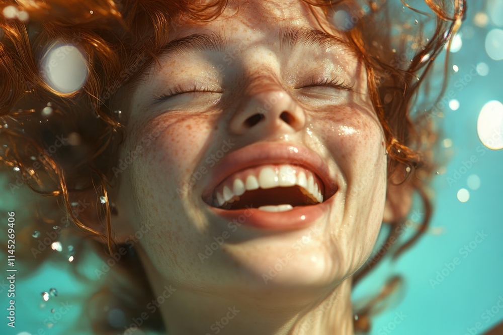 Under the shimmering water, a young person radiates pure joy and youthful energy, with vibrant hair floating freely. The celebration captures the essence of International Youth Day, embracing life Under the shimmering water, a young person radiates pure joy and youthful energy, with vibrant hair floating freely. The celebration captures the essence of International Youth Day, embracing life