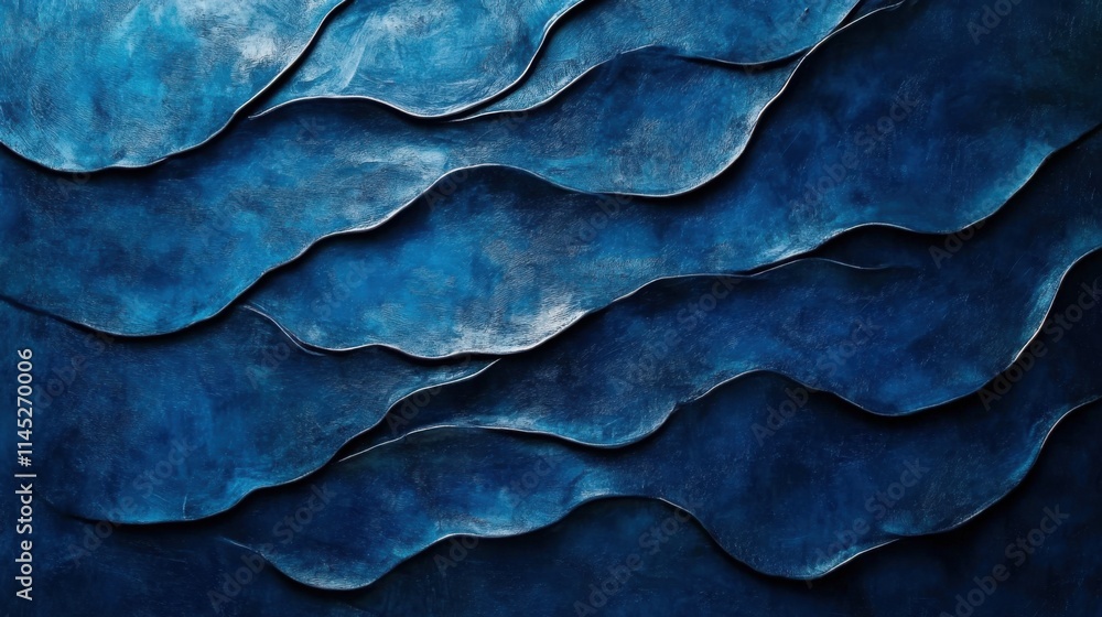 Textura en azul, arte abstracto, superficies onduladas Textura en azul, arte abstracto, superficies onduladas