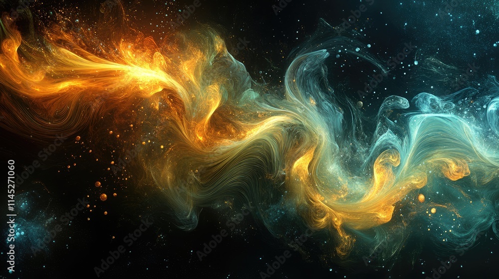 Swirling cloud of microscopic pathogens in a dark background with glowing edges, pathogens, epidemiology art Swirling cloud of microscopic pathogens in a dark background with glowing edges, pathogens, epidemiology art