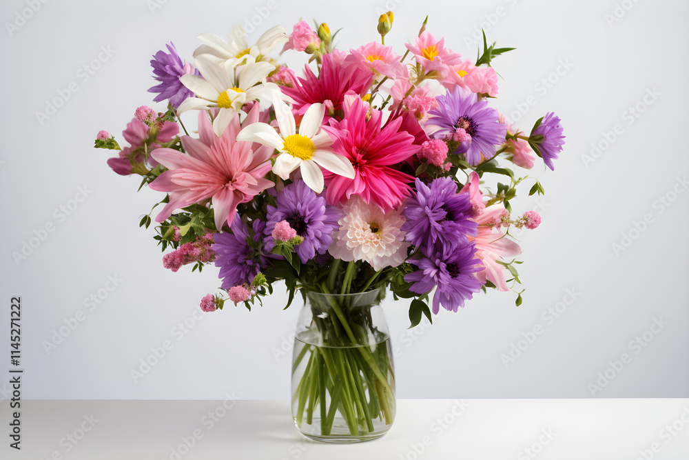 Exquisite Bouquet of Mixed Flowers Against a White Background: An Unforgettable Expression of Nature's Beauty Exquisite Bouquet of Mixed Flowers Against a White Background: An Unforgettable Expression of Nature's Beauty