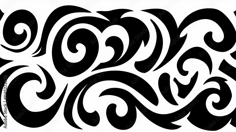 Abstract Black and White Swirling Design Pattern Abstract Black and White Swirling Design Pattern