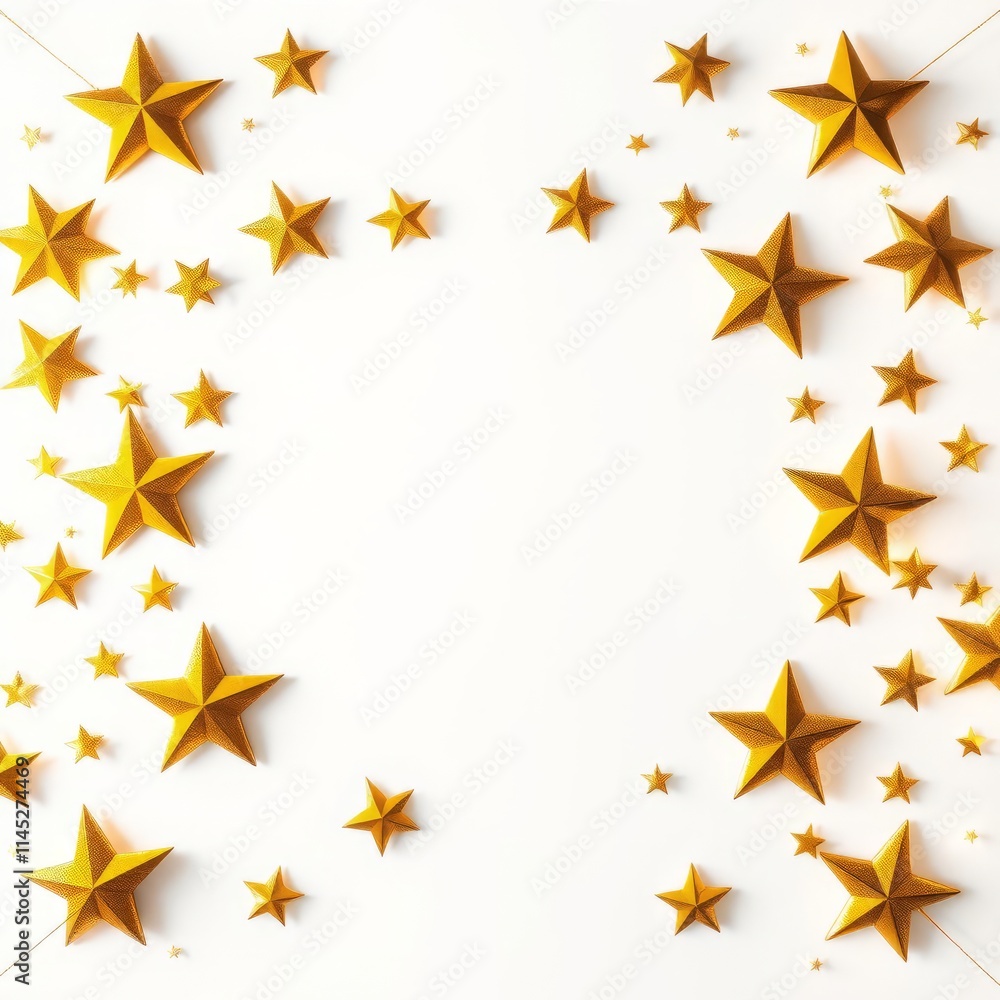 Festive christmas and new year frame made by gold stars isolated on white background golden elements for your design frame isolated frame border design background isolated Festive christmas and new year frame made by gold stars isolated on white background golden elements for your design frame isolated frame border design background isolated