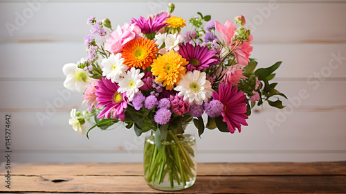 Wallpaper Mural Exquisite Bouquet of Mixed Flowers Against a White Background: An Unforgettable Expression of Nature's Beauty Torontodigital.ca