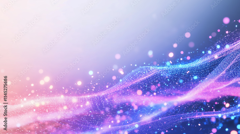 Obraz premium Vibrant abstract background with glowing particles and flowing light patterns