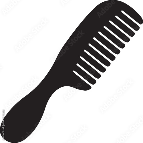 Illustration of large hair comb icon silhouette