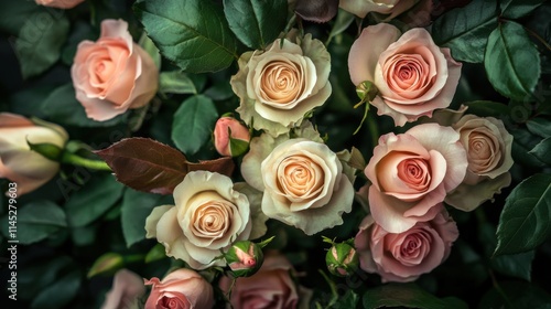 Arreglo de flores roses variadas frescas