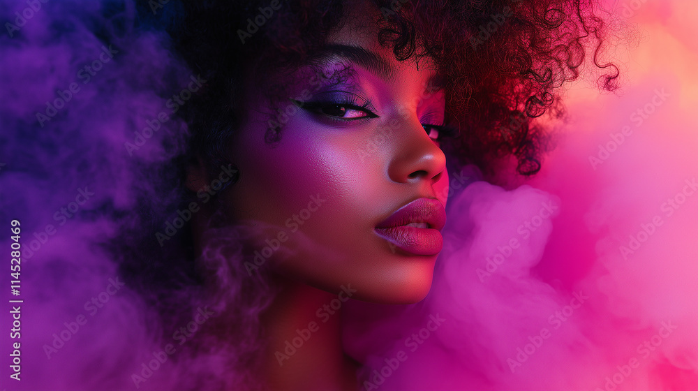 Close-Up Beauty Shot of a Woman with Colorful Smoke Background
Close-Up Beauty Shot of a Woman with Colorful Smoke Background