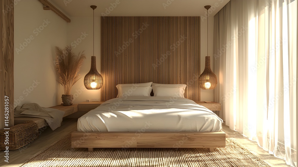 Scandinavian-style hostel room interior, simple bed setup with neutral tones, functional furniture, and warm textures, designed for a peaceful travel retreat Scandinavian-style hostel room interior, simple bed setup with neutral tones, functional furniture, and warm textures, designed for a peaceful travel retreat