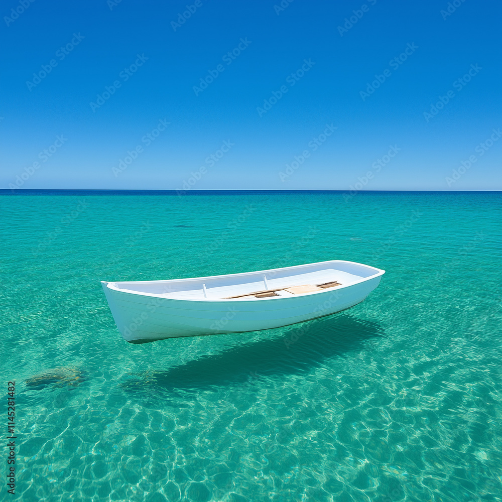 A Rowboat Journey Over Transparent Waters Teeming with Fish A Rowboat Journey Over Transparent Waters Teeming with Fish