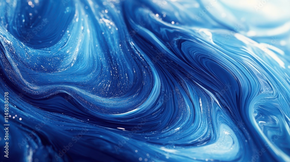 Abstract Blue Swirling Paint Fluid Art Creation Abstract Blue Swirling Paint Fluid Art Creation