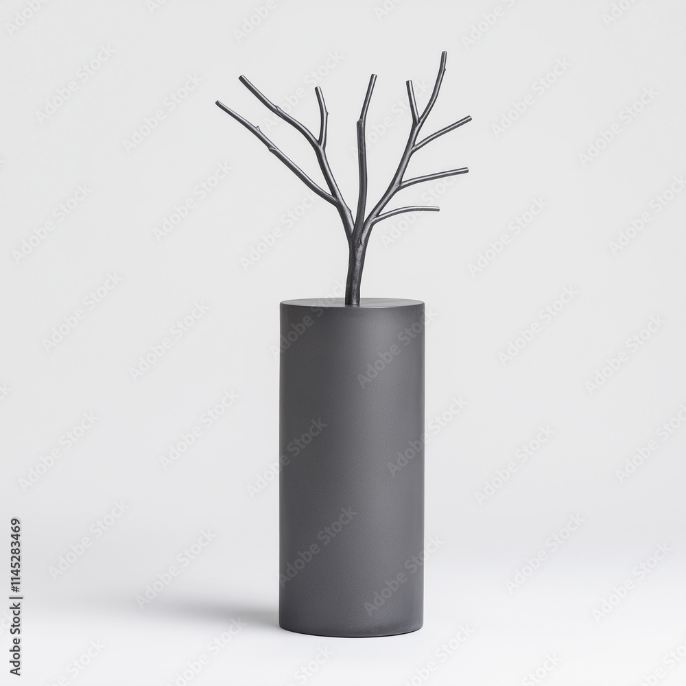 Obraz premium A Quirky Cylinder with Steel-Plated Branches and Futuristic Design