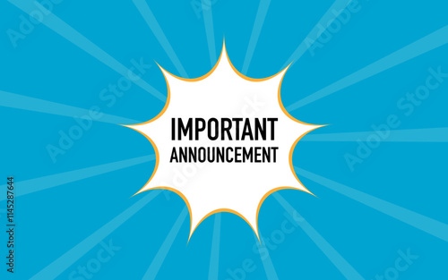 Important Announcement vector image with splash announcement promotional png image with splash photo