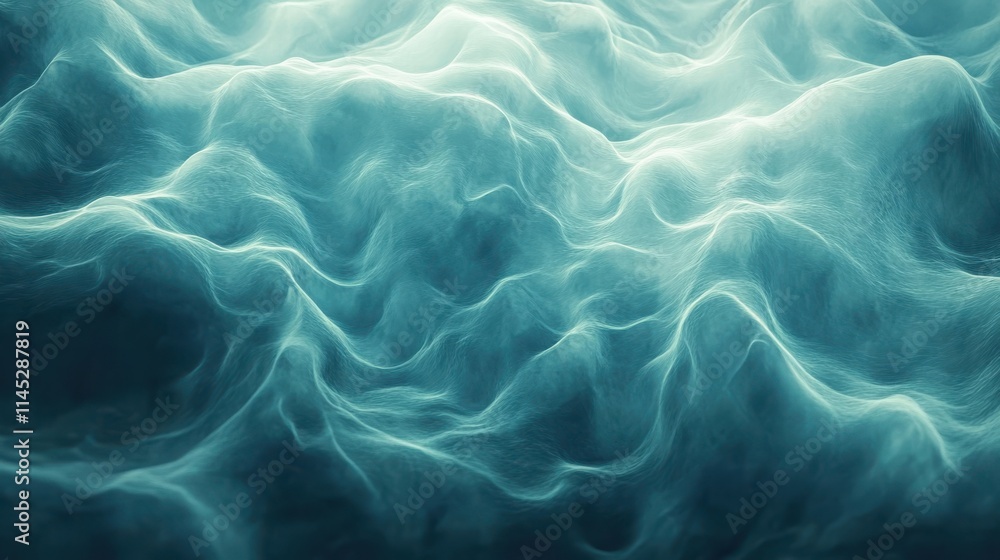 Abstract Teal Wavelike Formation Digital Art Abstract Teal Wavelike Formation Digital Art