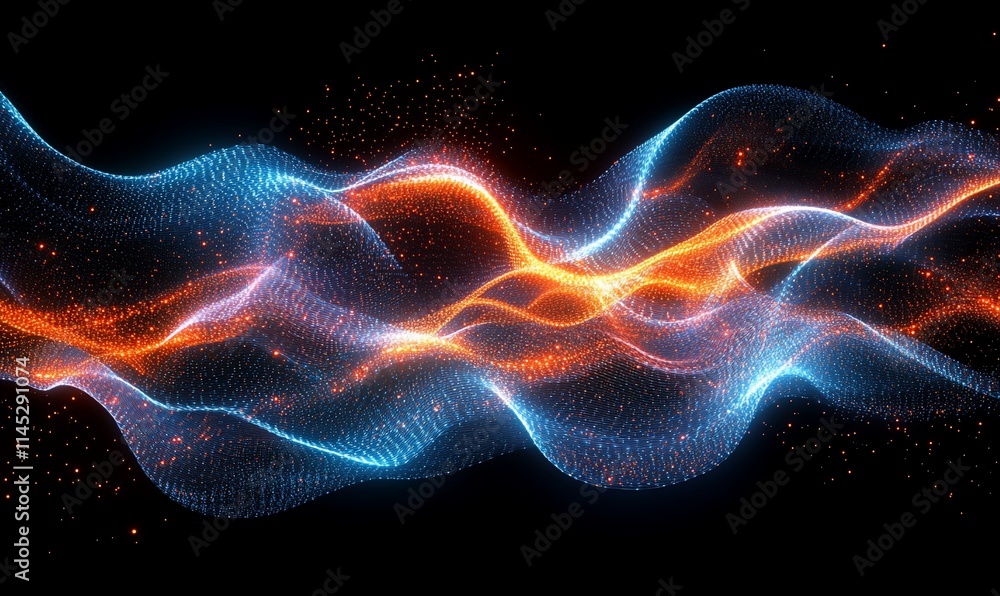 Abstract glowing wave energy flow. Abstract glowing wave energy flow.
