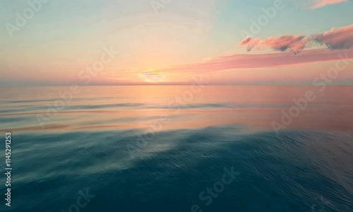 Serene Sunset Over Calm Ocean Waters