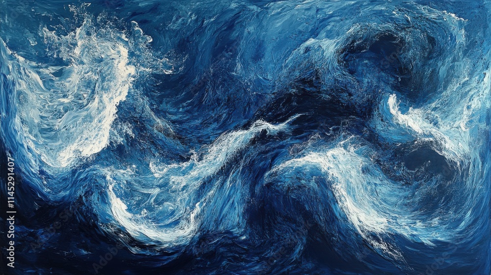 Obraz premium Pintura abstracta de olas en el mar