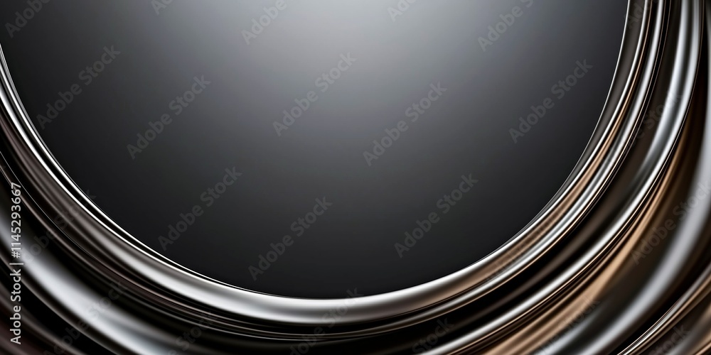 Abstract circular metallic composition with glowing black and white gradient Abstract circular metallic composition with glowing black and white gradient