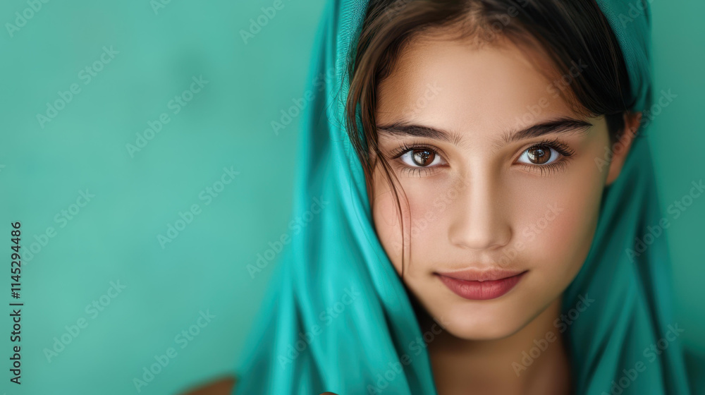 A young Arabian girl joyfully engages with her mobile phone while exploring the vibrant streets around her. A young Arabian girl joyfully engages with her mobile phone while exploring the vibrant streets around her.