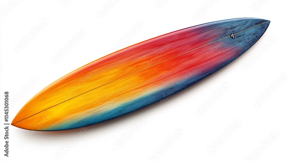 Classic surfboard with vibrant colors isolated on a transparent background perfect for beach surf or summerrelated designs Classic surfboard with vibrant colors isolated on a transparent background perfect for beach surf or summerrelated designs