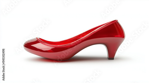 red fashion  women shoes isolated on white background photo