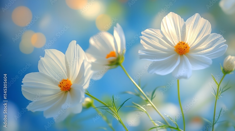 Beautiful spring border, blooming rose bush on a blue background. Flowering rose hips against the blue sky. Soft selective focus Beautiful spring border, blooming rose bush on a blue background. Flowering rose hips against the blue sky. Soft selective focus