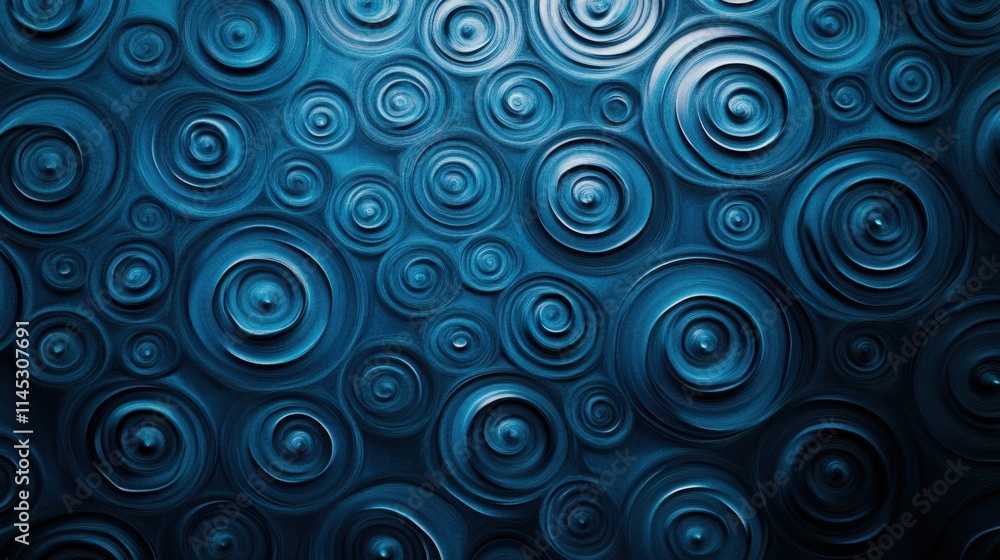 Abstract Blue Concentric Circles Pattern Background Abstract Blue Concentric Circles Pattern Background