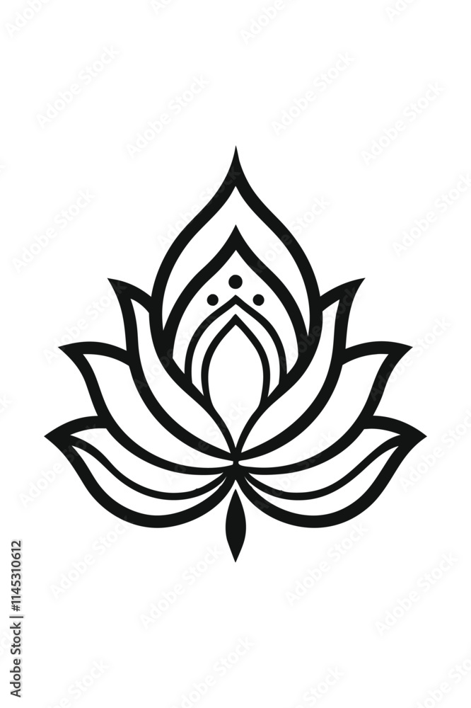Hand-Drawn Ornamental Lotus Doodle Vector Design. Hand-Drawn Ornamental Lotus Doodle Vector Design.