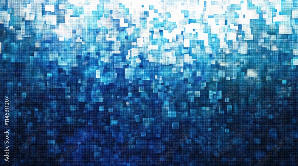 Fototapeta premium Abstract Blue Pixelated Digital Art Design