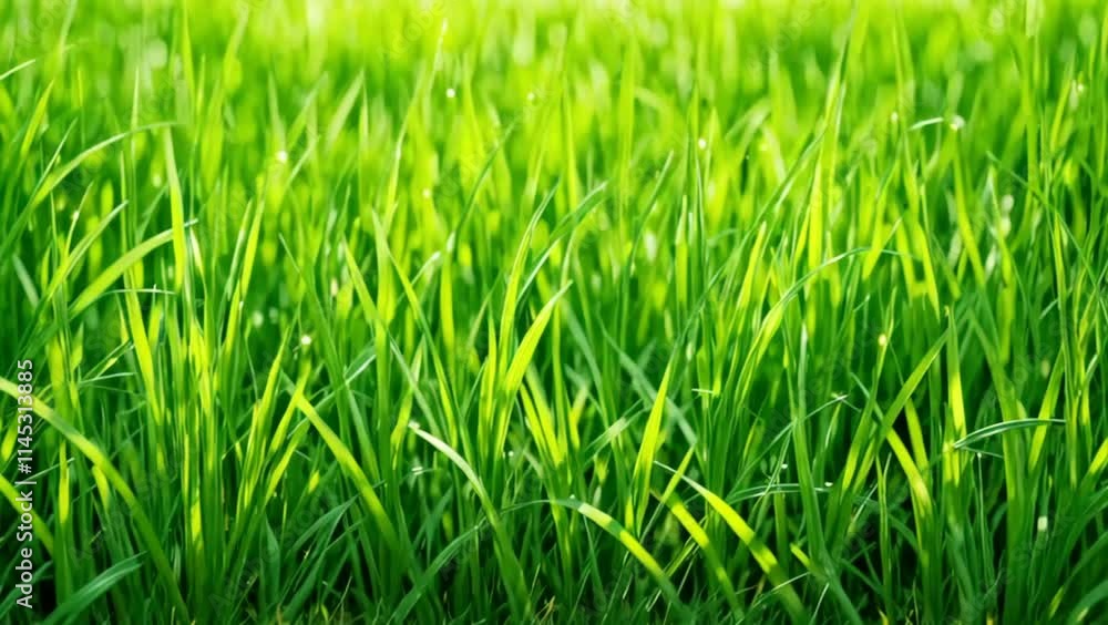 Lush Green Grass Close-Up Seamless Looping 4K Video Background. Nature, Spring, and Summer Concept Footage for Relaxation and Environmental Projects. Lush Green Grass Close-Up Seamless Looping 4K Video Background. Nature, Spring, and Summer Concept Footage for Relaxation and Environmental Projects.