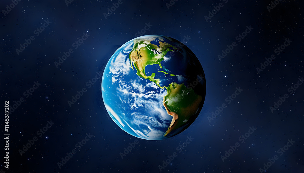 Naklejka premium small Earth in the space, pop-art, with white tones