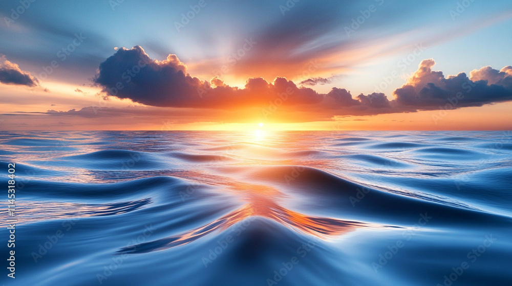mesmerizing sunrise over the sea, with the water in motion and blurred, symbolizing chaos, renewal, and the natural beauty of the horizon as the day begins mesmerizing sunrise over the sea, with the water in motion and blurred, symbolizing chaos, renewal, and the natural beauty of the horizon as the day begins