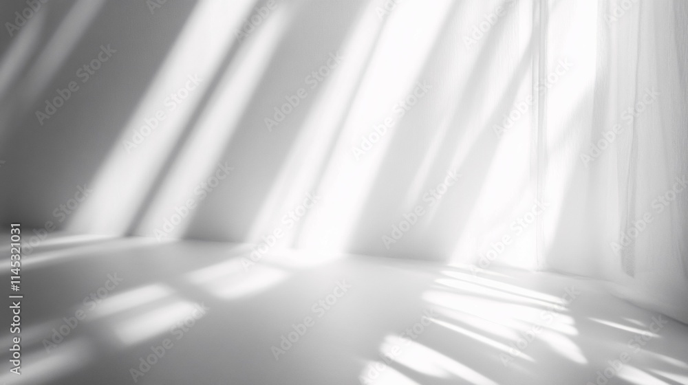 Obraz premium Sunlight Illuminates Room Through Sheer Curtains