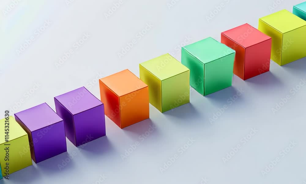 custom made wallpaper toronto digitalSpectrum of Cubes: A vibrant display of colorful cubes arranged in a gradient, showcasing a spectrum of hues against a minimalist backdrop.