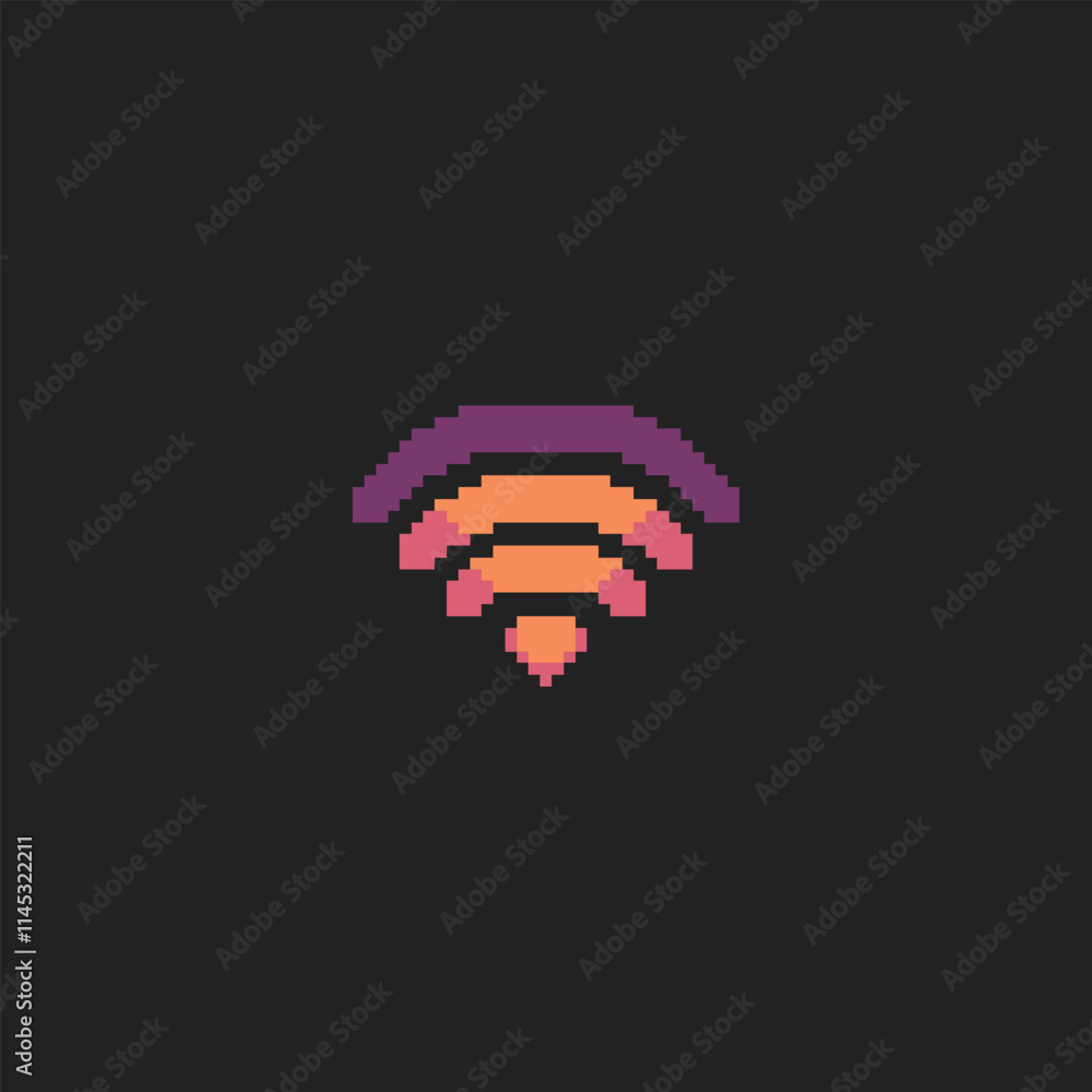 this is wifi icon in pixel art style this item good for presentations,stickers, icons, t shirt design,game asset,logo and your project. this is wifi icon in pixel art style this item good for presentations,stickers, icons, t shirt design,game asset,logo and your project.