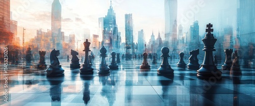 Wallpaper Mural Chessboard Cityscape: Strategy and Ambition Torontodigital.ca