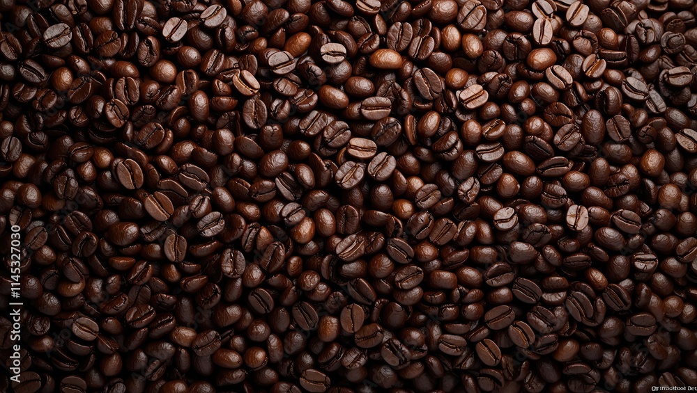 High definition photo of roasted coffee beans as background High definition photo of roasted coffee beans as background